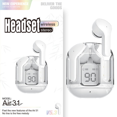 Mini Transparent Wireless Bluetooth Headset with ENC Noise Reduction