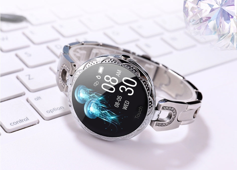 Fashionable Waterproof Smartwatch for Women with Heart Rate Monitor