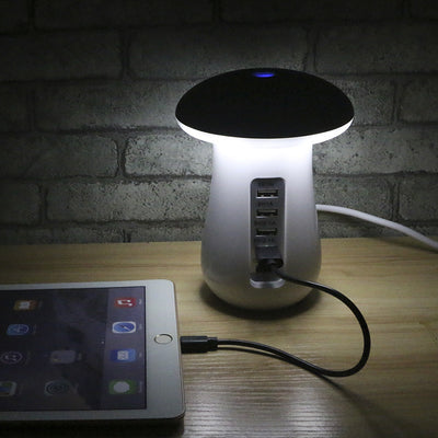 2-in-1 Multifunction Mushroom LED Lamp with USB Charger