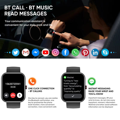 A221 Big Screen Smartwatch with BT Call & AI Voice