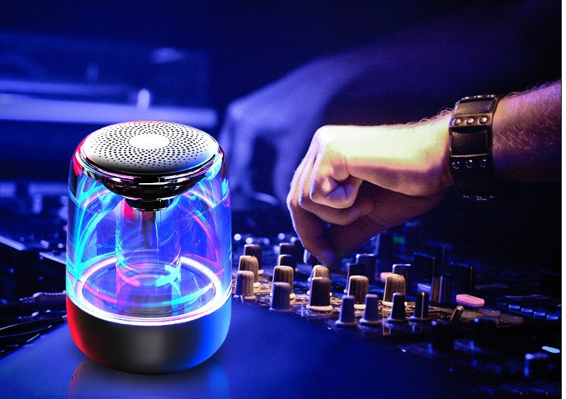 Portable Bluetooth Speaker with LED Light & Powerful Bass