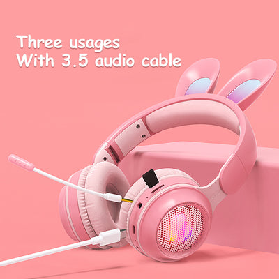 Wireless Rabbit Ear Headphones with Luminous Design