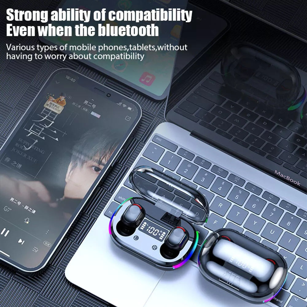 Mini Wireless Earbuds with Digital Display & Bluetooth 5.3