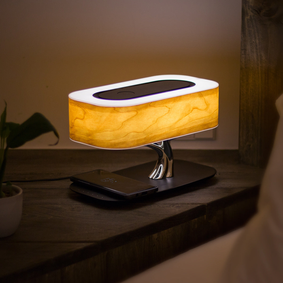 Tree Light Table Lamp with Bluetooth Speaker & Wireless Charging